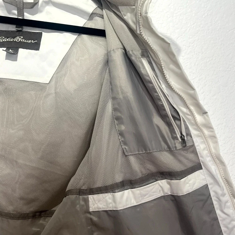 Eddie‎ Bauer Weatheredge Rain Jacket Womens S White Gray Mesh Lined Waterproof - Picture 8 of 16